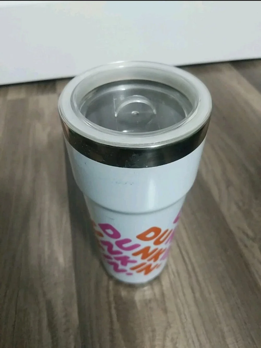 2019 Dunkin Donuts 24 oz White Stainless Steel Insulated Travel Tumbler Mug Wcup